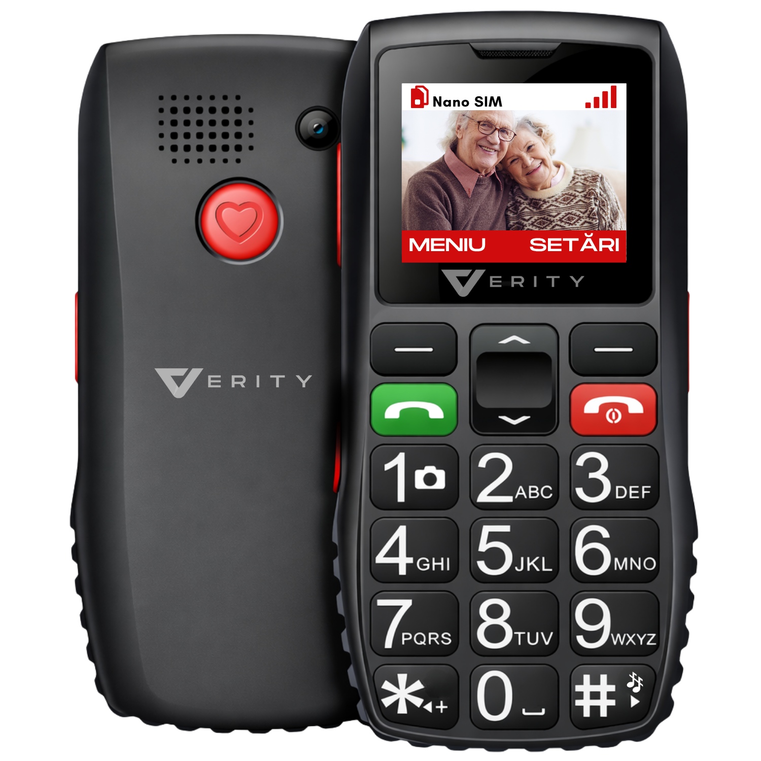 Telefon mobil pentru seniori, model C1, cu meniul in limba Romana, taste mari, buton SOS, micro SIM, retea 4G