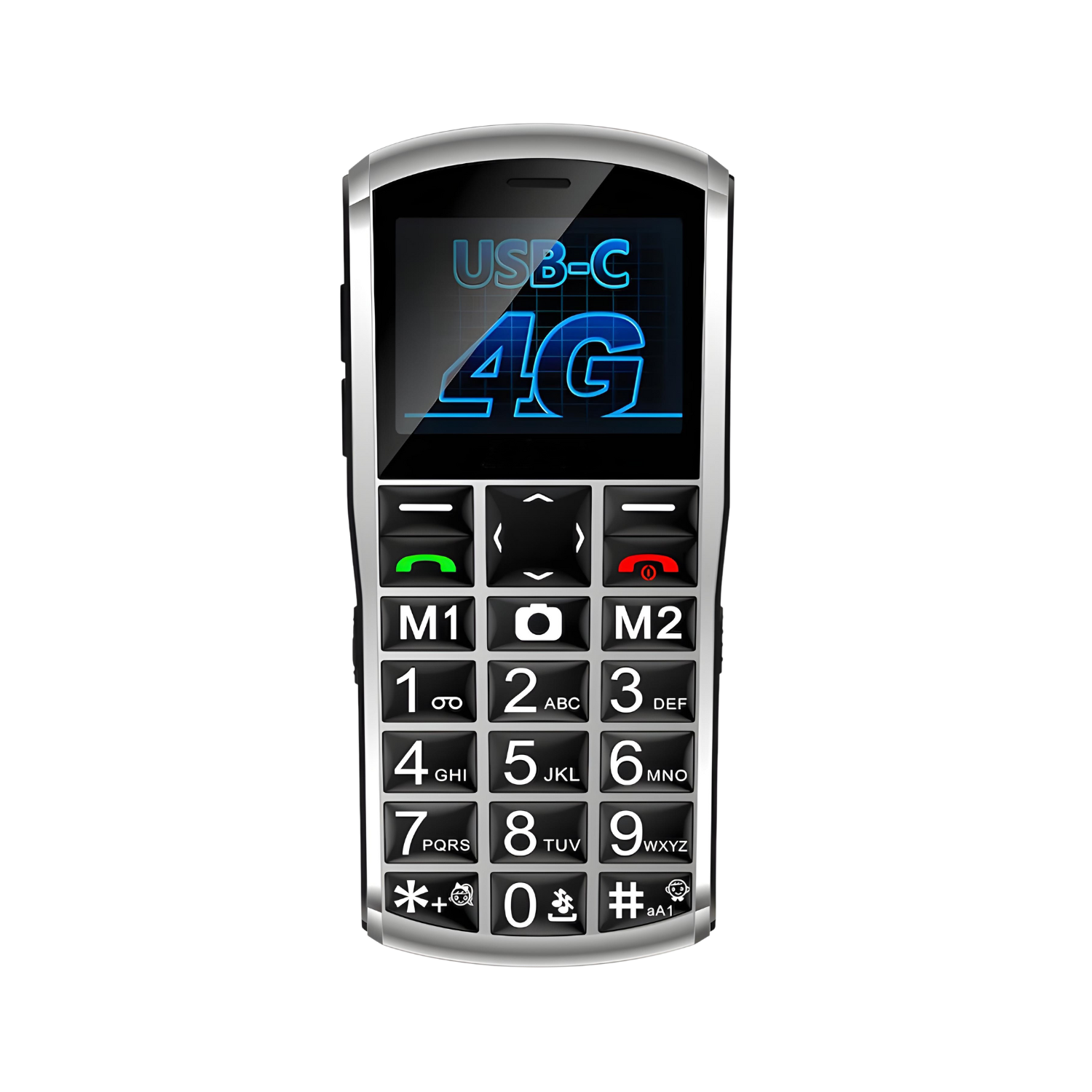 Telefon mobil pentru seniori, cu meniul in limba Romana, Stand pentru incarcare, taste mari, buton SOS, Dual SIM, retea 4G