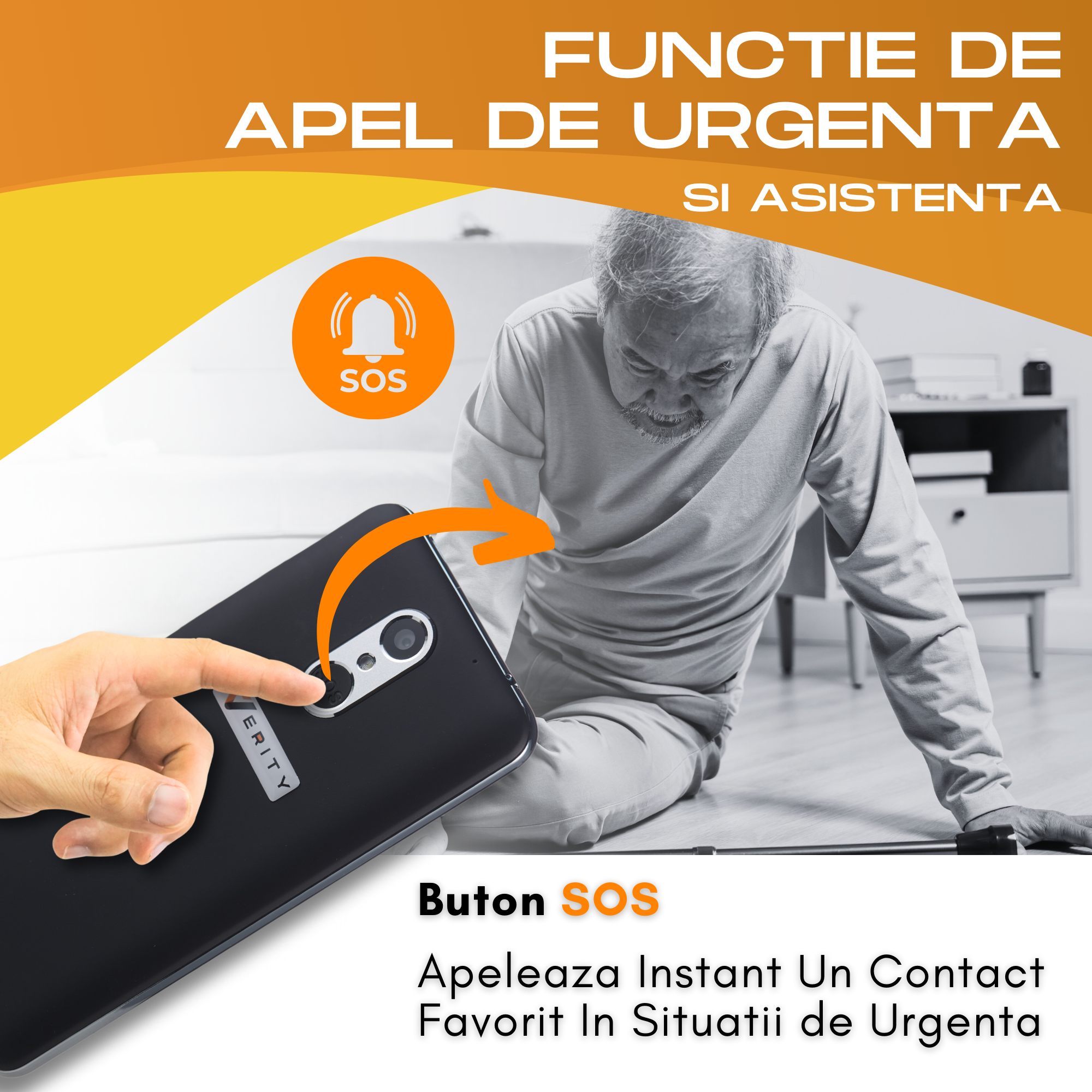 Telefon mobil pentru seniori, Smartphone pentru varstnici, bunici, pensionari, cu meniul in limba Romana, Buton SOS, retea 4G, Stand incarcare