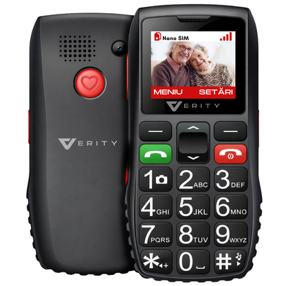 Telefon mobil pentru seniori, model C1, cu meniul in limba Romana, taste mari, buton SOS, micro SIM, retea 4G